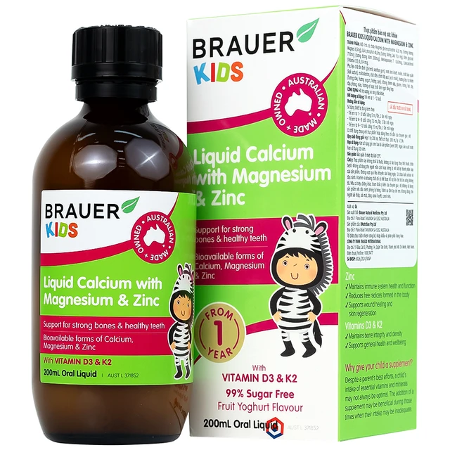 Siro hỗ trợ xương răng phát triển chắc khỏe cho bé Kids Liquid Calcium with Magnesium And Zinc (200ml)