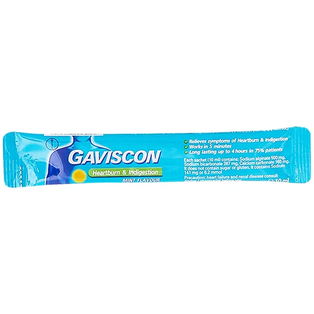 Hỗn dịch uống Gaviscon trị triệu chứng trào ngược dạ dày, thực quản (24 gói x 10ml)