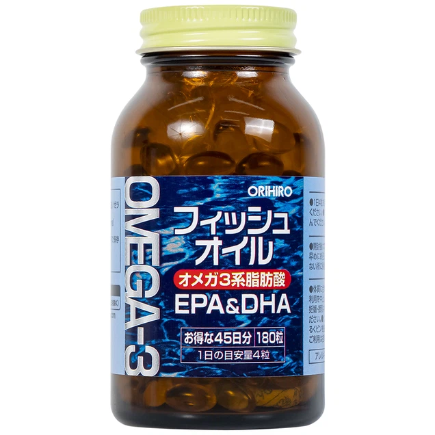 Viên uống Orihiro Fish Oil hỗ trợ tốt cho não bộ và thị lực (180 viên)