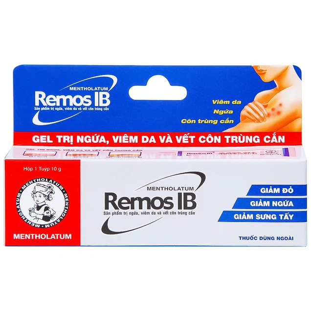 Gel Remos IB trị ngứa, viêm da và vết côn trùng cắn (10g)