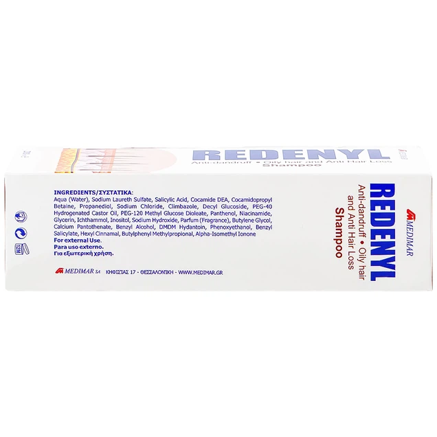 Dầu gội Redenyl Medimar dùng để trị gàu, viêm da tiết bã nhờn, ngăn ngừa rụng tóc (200ml)
