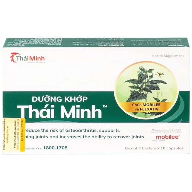Viên nang cứng Dưỡng khớp Thái Minh giúp giảm nguy cơ thoái hóa khớp (2 vỉ x 10 viên)