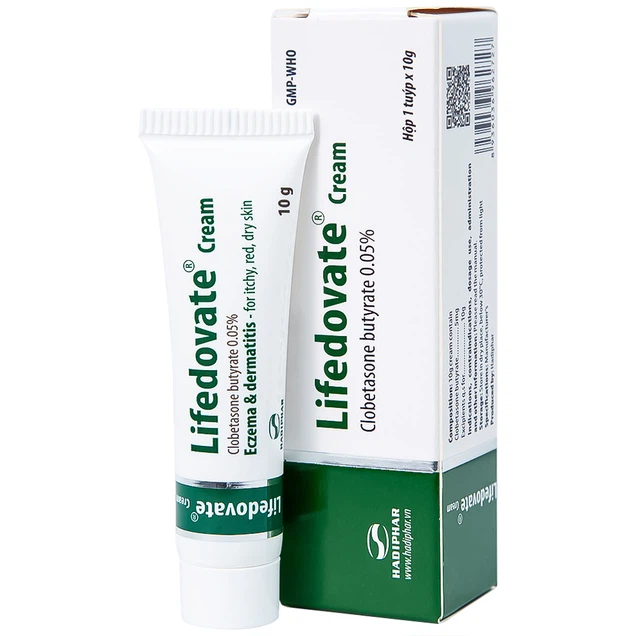 Kem bôi da Lifedovate Cream 0,05% Hadiphar điều trị các vết long eczema, viêm da