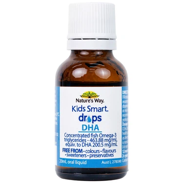Siro Kids Smart Drops DHA 20ml Nature's Way thúc đẩy sự phát triển của não bộ và hệ thần kinh ở trẻ nhỏ