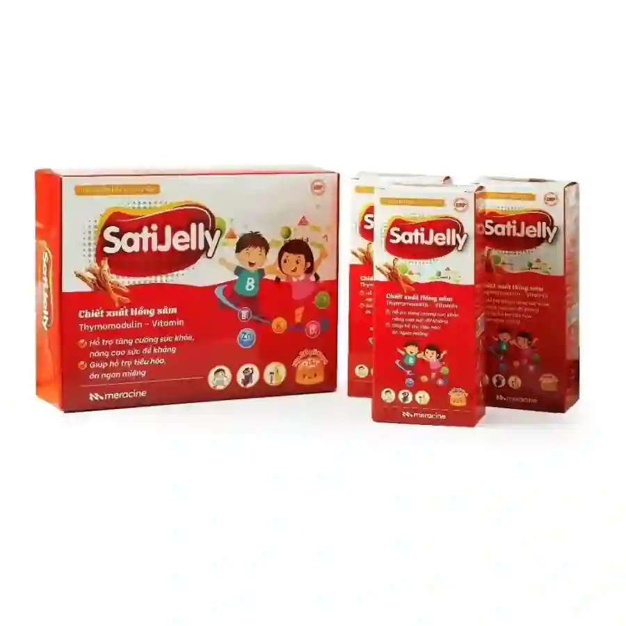 SatiJelly Meracine - Thạch hồng sâm hỗ trợ trẻ ăn ngon, tăng đề kháng