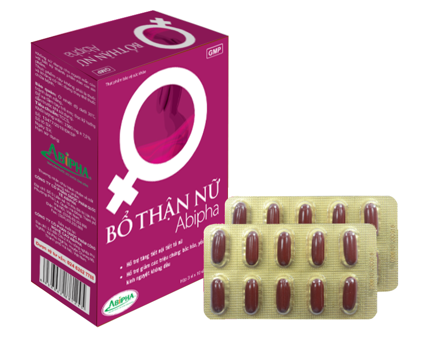Hỗ trợ tăng nội tiết tố nữ Bổ Thận Nữ Abipha hộp 3 vỉ x 10 viên