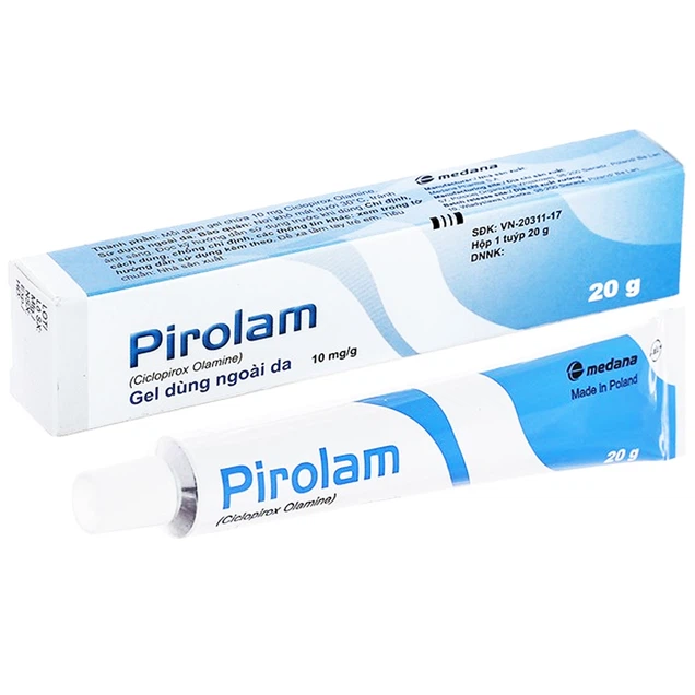 Gel bôi da Pirolam Medana điều trị các bệnh nấm da, nấm da đầu, nấm da chân