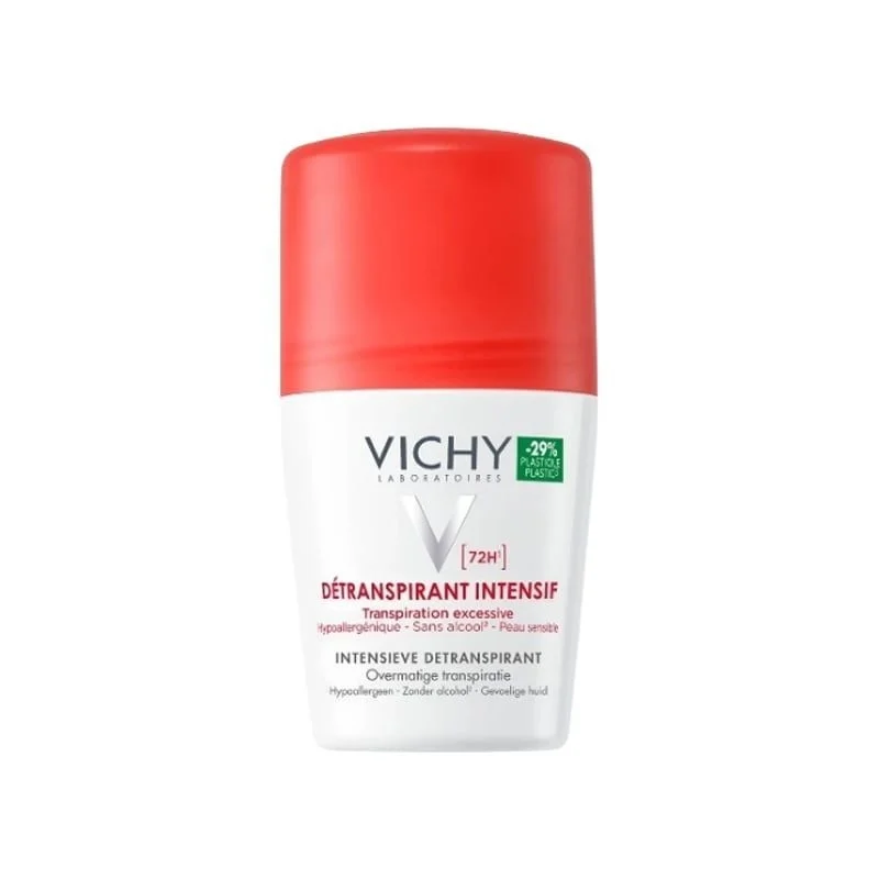 Lăn khử mùi ngăn mồ hôi Vichy Detranspirant Intensif giữ khô thoáng suốt 72h (50ml)
